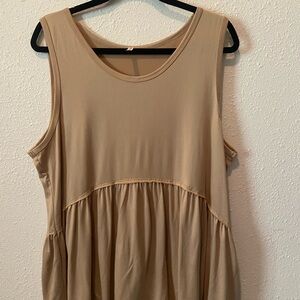 Mittoshop Beige Sleeveless Tank Top